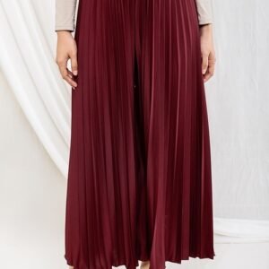 Basic Pleats Cullote Maroon